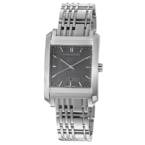 Burberry BU1568 Men's Stainless Steel Check-Pattern Watch - Picture 1 of 3